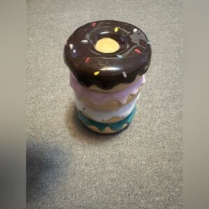 8” Boston Warehouse Ceramic Stacked Sprinkled Ceramic Donut Decoration